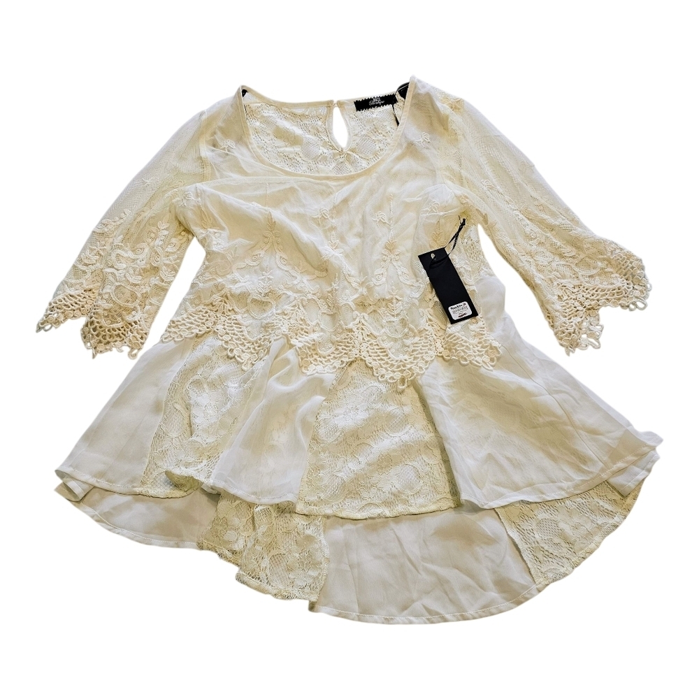BKE Boutique Cream‎ Lace Top Small NWT